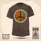 Vintage Graphic T- shirt design - peace and love sign