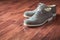 Vintage gray leather pair of shoes