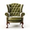 Vintage Green Leather Wingback Chair - Symbolic And Historically Significant