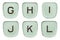 Vintage Green Typewriter Keys Letters G Through L