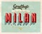 Vintage greetings from Milan, Italy vacation card