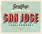 Vintage greetings from San Jose vacation card