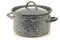 Vintage grey enamel cooking pan with cover