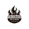 Vintage Grill Barbeque, barbeque with crossed fork and fire flame logo design