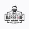 Vintage Grill Barbeque Logo Design Rustic Retro. Grill Bar Design Element in Vintage Style for Logotype, Label, Badge Fire flame