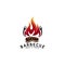 Vintage grilled barbecue logo, retro BBQ vector, fire logo