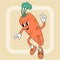 Vintage groovy carrot character.