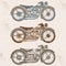 Vintage grunge motorcycle set graphic vector template