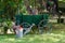 Vintage hand cart in a garden