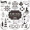 Vintage hand drawn elements in nautical style. Vol.1