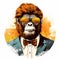 Vintage Hand Drawn Gorilla In Sunglasses - Fashion-illustration Style