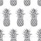 Vintage hand drawn illustration of pineapple. Fresh summer fruit