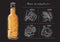 Vintage hand drawn illustrations of brewers components