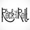 Vintage hand drawn lettering rock and roll. Retro vector illustration.