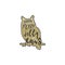 Vintage hand drawn owl with Christmas lettering inside. Silhouette xmas owl design. Jolly Xmas wishes. Typography and