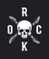 Vintage hard rock vector t-shirt logo isolated on dark background
