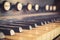 Vintage harpsichord keyboard