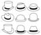 Vintage hats icons.