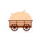 Vintage hayride or hay cart icon or symbol, flat vector illustration isolated.