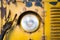 Vintage headlight of old train - vehicle light , spot light -