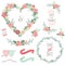 Vintage Heart Shape Wreath Elements