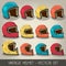 Vintage Helmet Vector Set