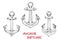 Vintage heraldic nautical anchors sketches