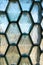Vintage hexagon shaped window blocks wall pattern