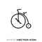 Vintage high bicycle vector line icon