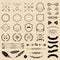 Vintage hipster logo elements with arrows,ribbons,feathers, laurels, badges. Emblem template constructor. Iicon creator.