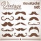 Vintage hipster moustache collection