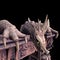 Vintage horror Dragon sculpture door