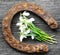 Vintage horseshoe with lily of the valley