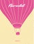 Vintage hot air balloon. Silhouette. Postcard.Aerostat. Vector f