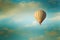 Vintage hot air balloon in the sky