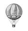 Vintage Hot Air Balloon. Vector retro flying airship with decorative elements. Template transport for Romantic logo