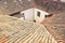 Vintage house with tile roof.