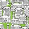 Vintage houses seamless pattern