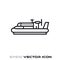 Vintage hovercraft vector line icon