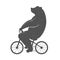 Vintage Illustration of Funny Bear on a Bike