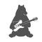 Vintage Illustration of Funny Bear with Guitar