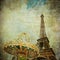 Vintage image of Eiffel tower, Paris