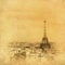 Vintage image of Eiffel tower, Paris, France