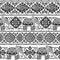 Vintage Indian elephant seamless pattern with tribal ornaments.