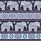 Vintage Indian elephant seamless pattern with tribal ornaments.