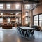 Vintage Industrial Loft: A vintage industrial loft with exposed brick walls, vintage factory lights, and salvaged furniture piec