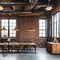 Vintage Industrial Loft: A vintage industrial loft with exposed brick walls, vintage factory lights, and salvaged furniture piec