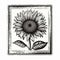 Vintage-inspired Black And White Sunflower Engraved Decorative Earthenware