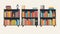Vintage-inspired Colorful Bookshelves: A Sleepycore Symmetry Of Functional Art