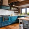 A vintage-inspired kitchen with retro appliances, subway tile backsplash, and a farmhouse sink3, Generative AI